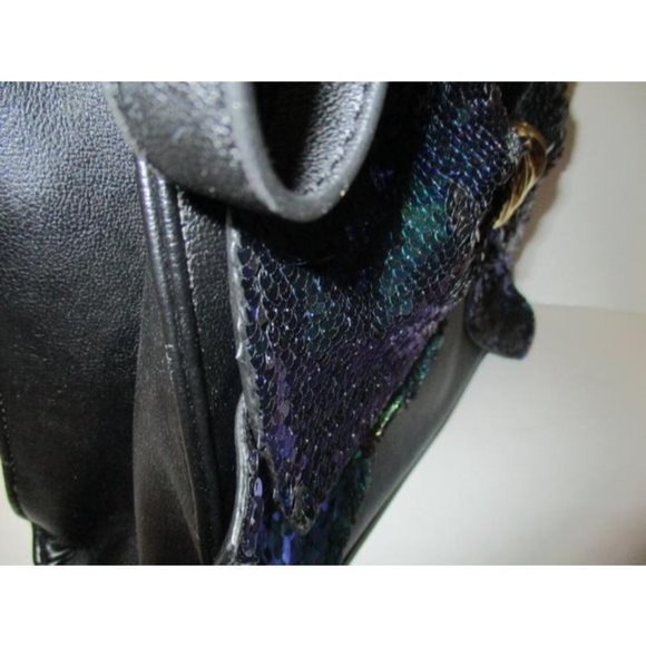 *Betsey Johnson Black& Multi Color Sequin XL Bow